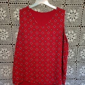 Roz & Ali Red Sleeveless Top 2X